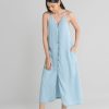 Reistor Dresses | In The Mood For Love Denim Maxi Dress Ocean Blue