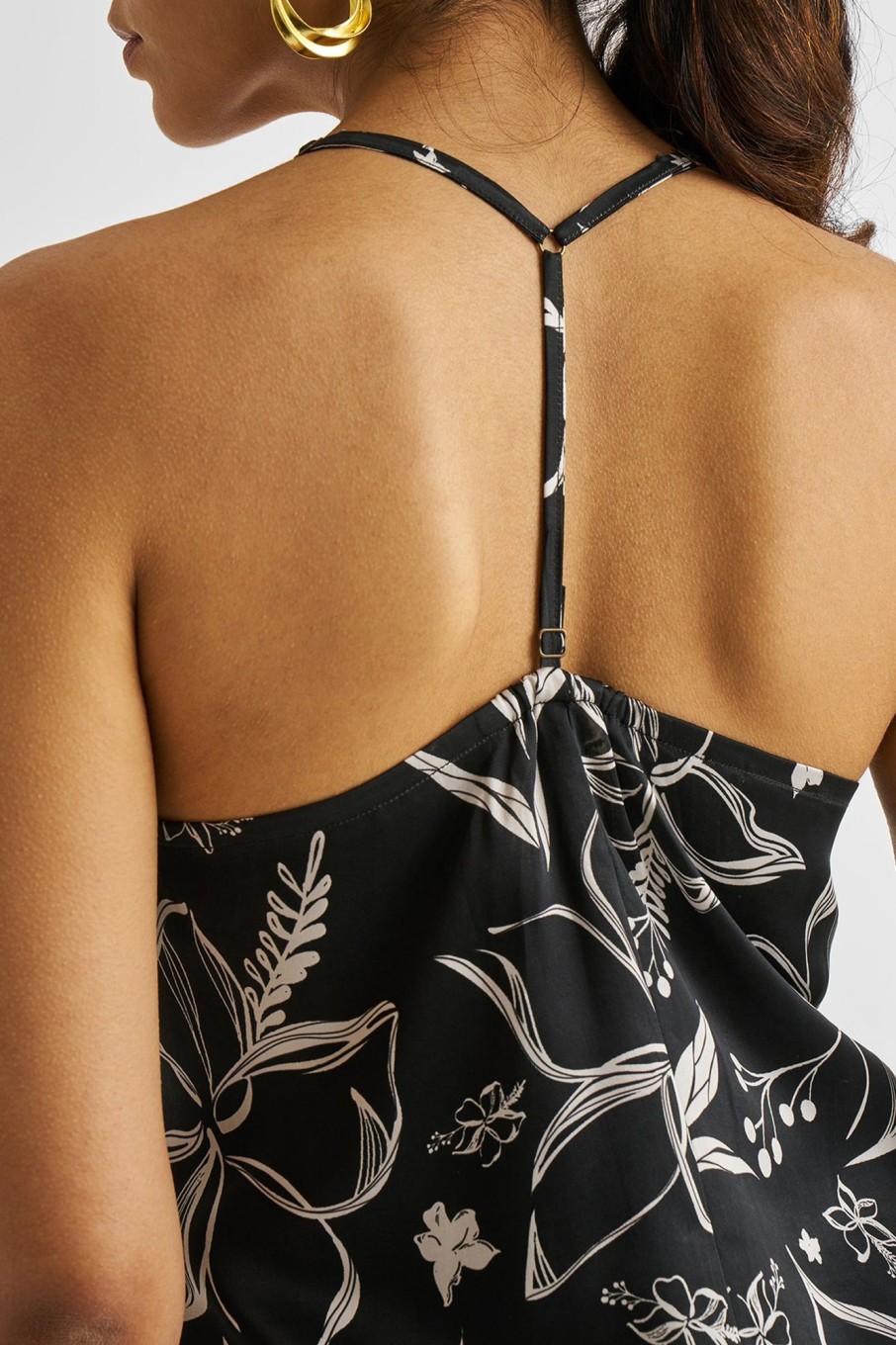 Reistor Dresses | Midi Slip Dress In Black Florals Floral Monochrome Magic