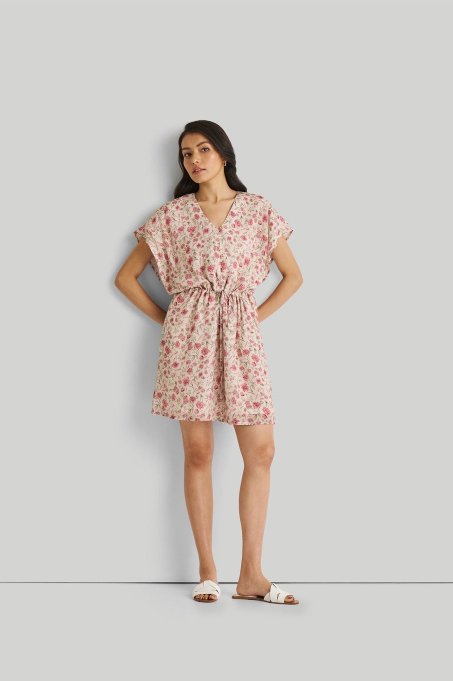 Reistor Dresses | Relaxed Drawstring Floral Dress Petal Fusion