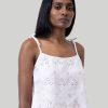 Reistor Tops | Tie-Up Camisole In White Embroidery Coconut White