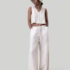 Reistor Pants | Wide Leg Linen Pants Coconut White