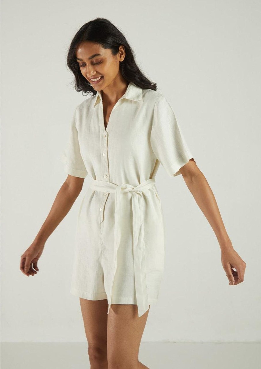 Reistor Jumpsuits | Barefoot In The Park Romper Shell Off-White