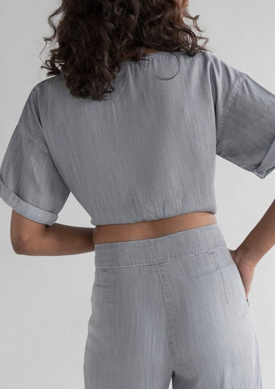 Reistor Tops | Twist And Sway Top Stone Grey