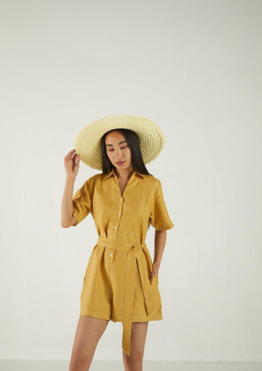 Reistor Jumpsuits | Barefoot In The Park Romper Tuscan Sun