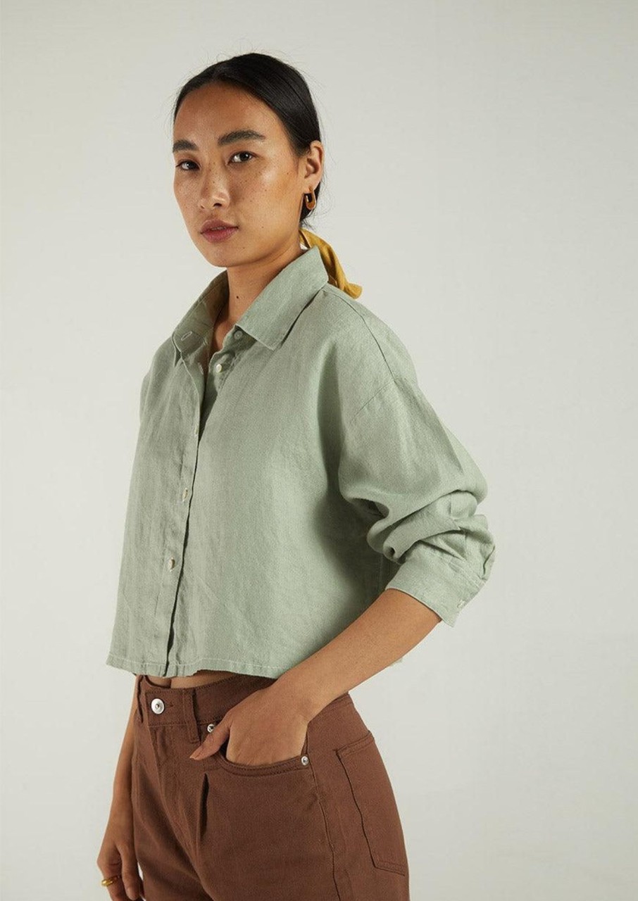 Reistor Tops | Crop It Like Its'S Hot Shirt Light Olive