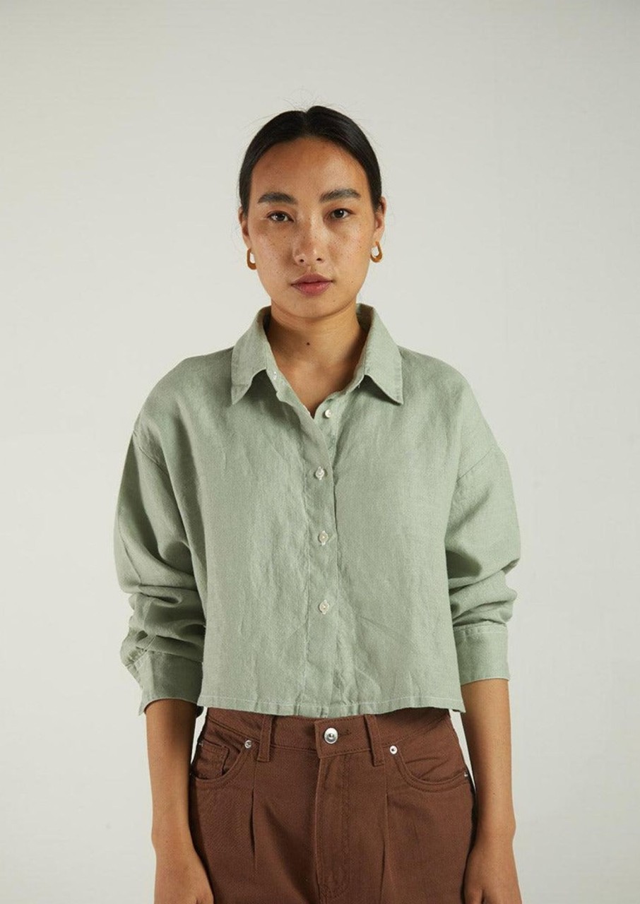 Reistor Tops | Crop It Like Its'S Hot Shirt Light Olive