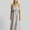 Reistor Dresses | Strappy Pin Striped Maxi Dress Pin-Striped Linen