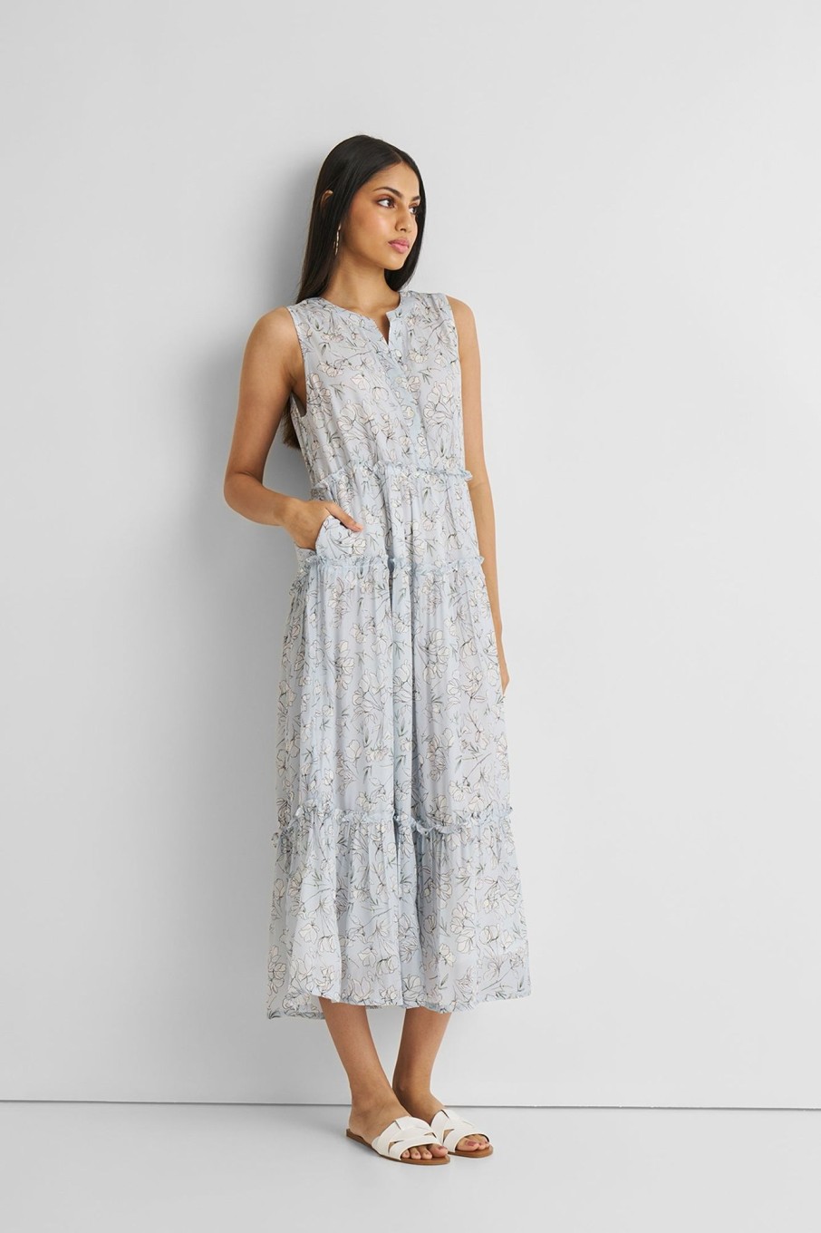 Reistor Dresses | Perfect Resort Maxi Dress In Blue Florals Peony Blues