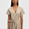 Reistor Jumpsuits | Cropped Wrap Jumpsuit Poplin Ecru