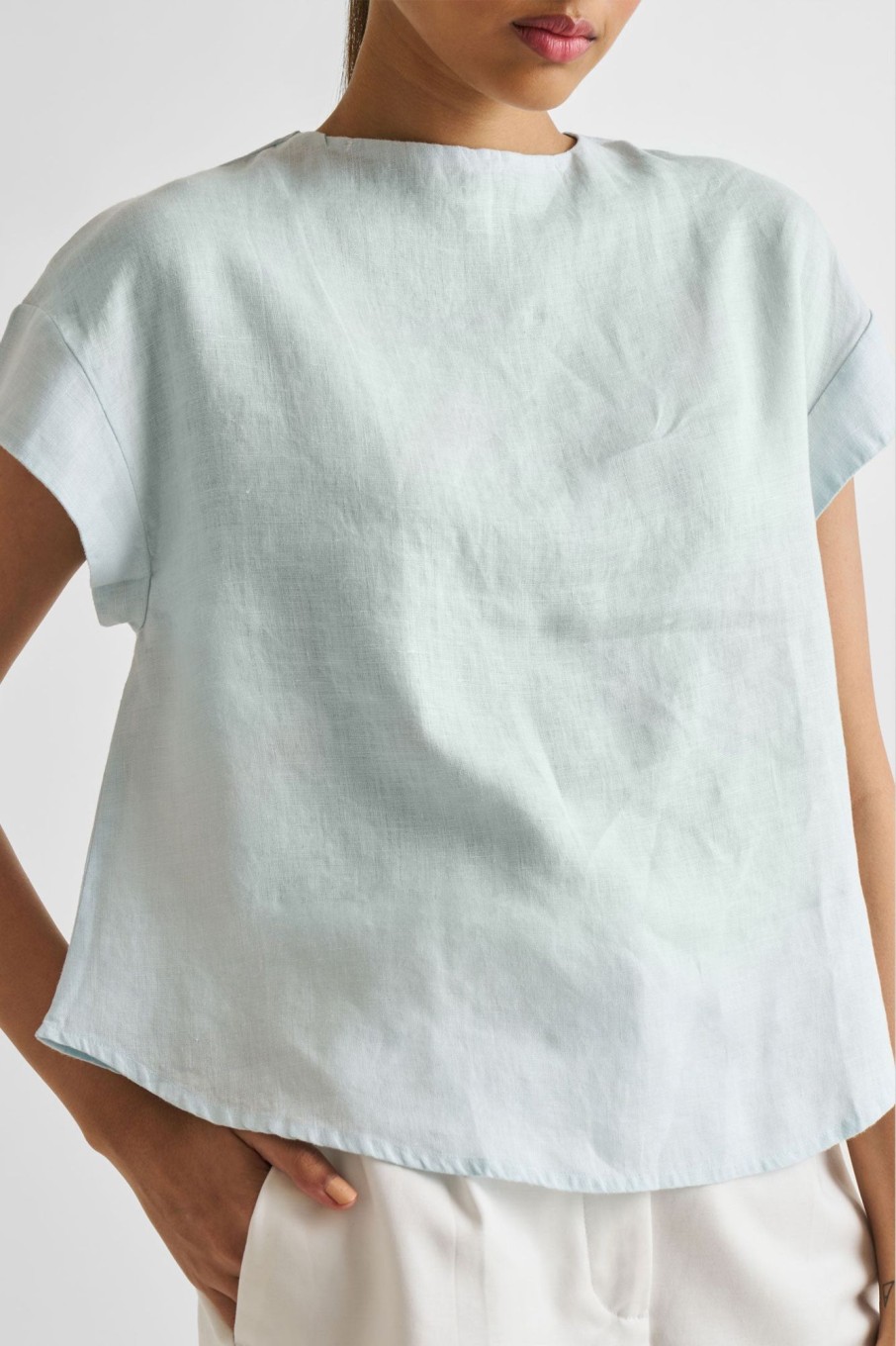 Reistor Tops | Cap Sleeved Everyday Top In Summer Blue