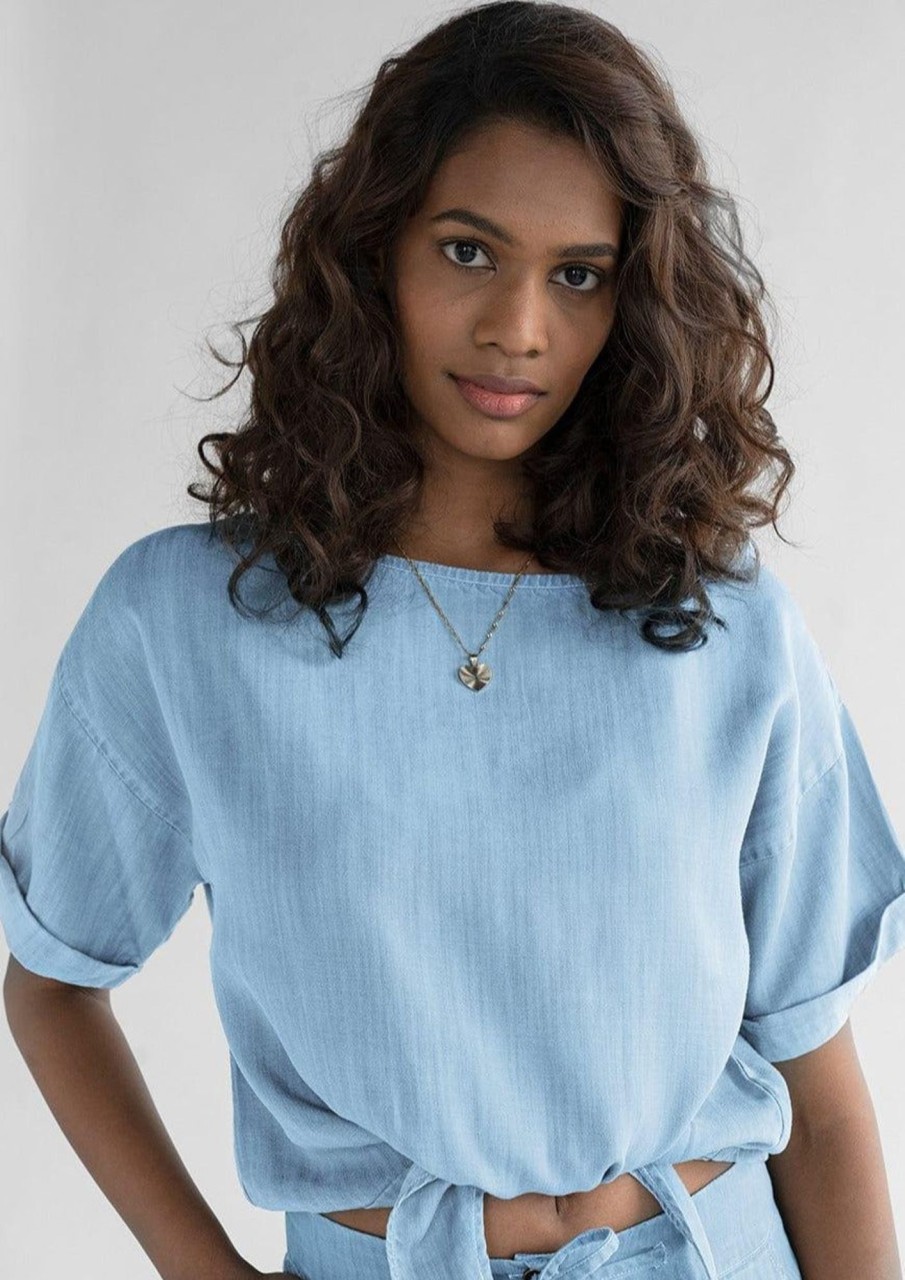 Reistor Tops | Twist And Sway Top Ocean Blue