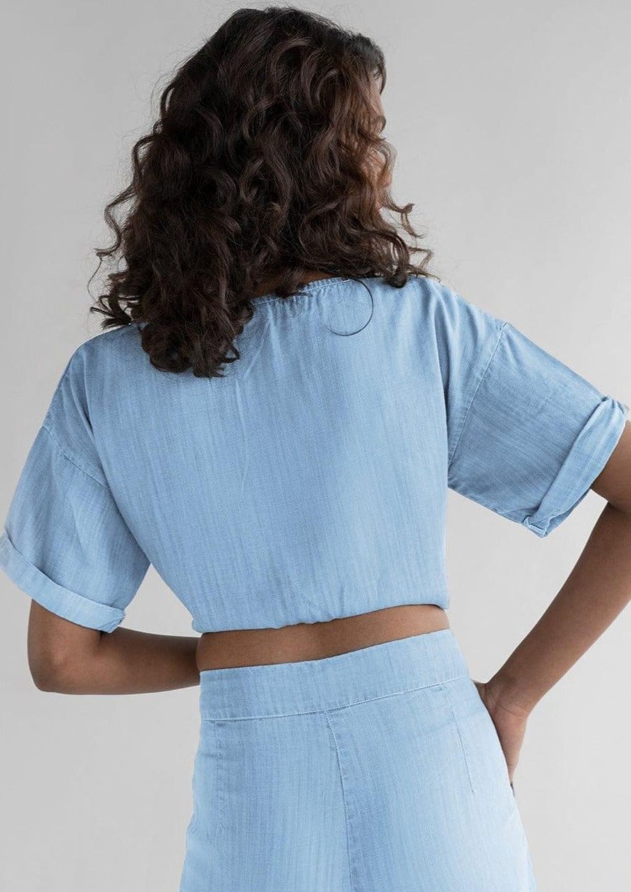 Reistor Tops | Twist And Sway Top Ocean Blue