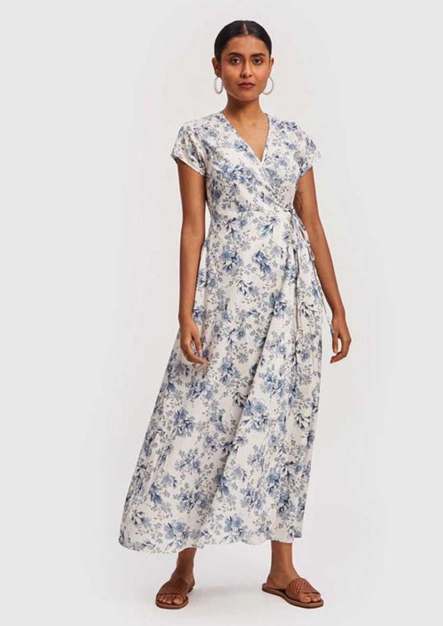 Reistor Dresses | Maxi Wrap Dress Azure-Waves