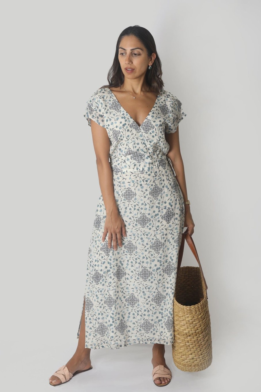 Reistor Dresses | Sapphire Haze Drawstring Maxi Dress Sapphire Garden