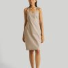 Reistor Dresses | Fitted Knee Length Dress In Ecru Poplin Ecru