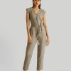 Reistor Jumpsuits | Evening Chai Jumpsuit In Olive Hemp Dark Green