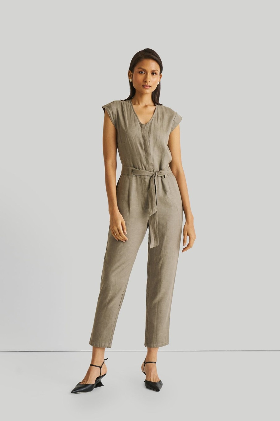 Reistor Jumpsuits | Evening Chai Jumpsuit In Olive Hemp Dark Green