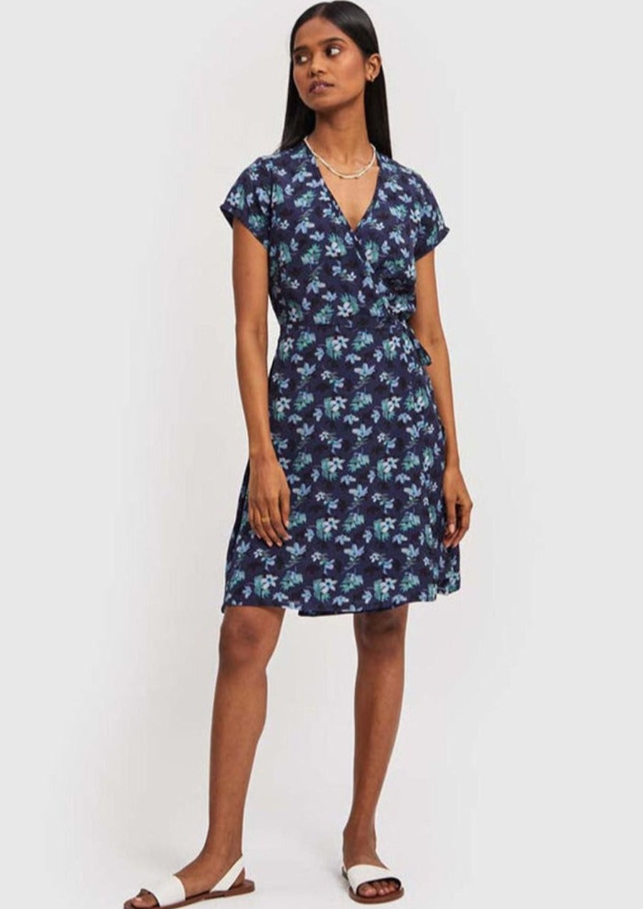 Reistor Dresses | Short Wrap Dress Midnight-Florals