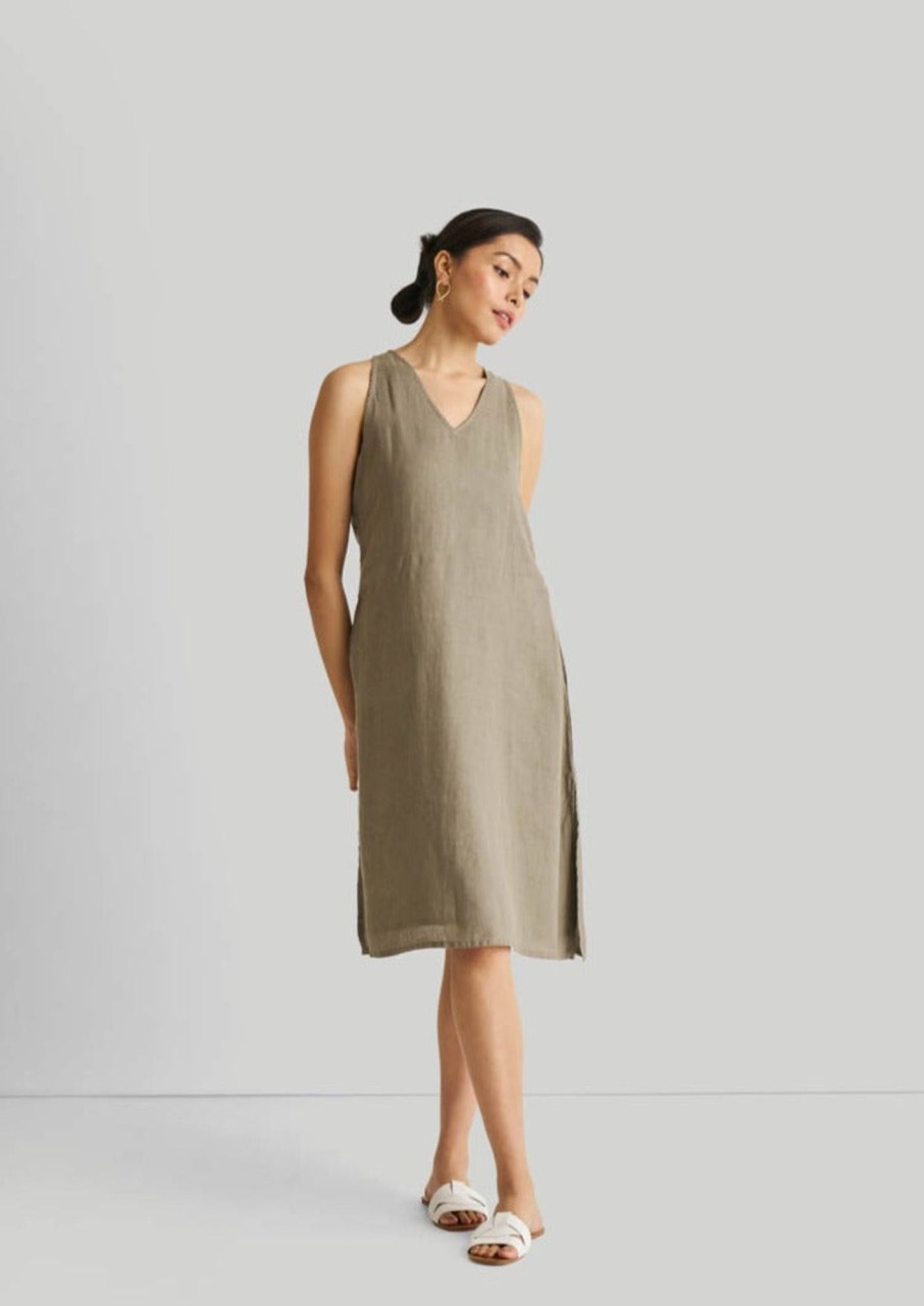 Reistor Dresses | Reading Tea Leaves Dress In Dark Olive Hemp Dark Green