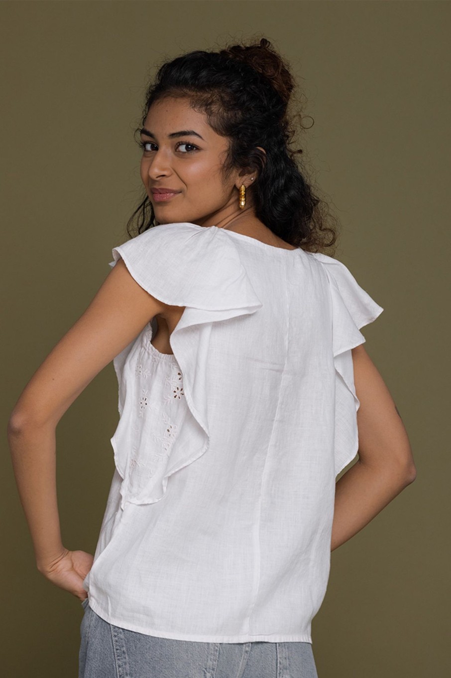 Reistor Tops | In The Summer Mood Top Coconut White