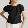 Reistor Tops | Balloon Sleeve Top Black