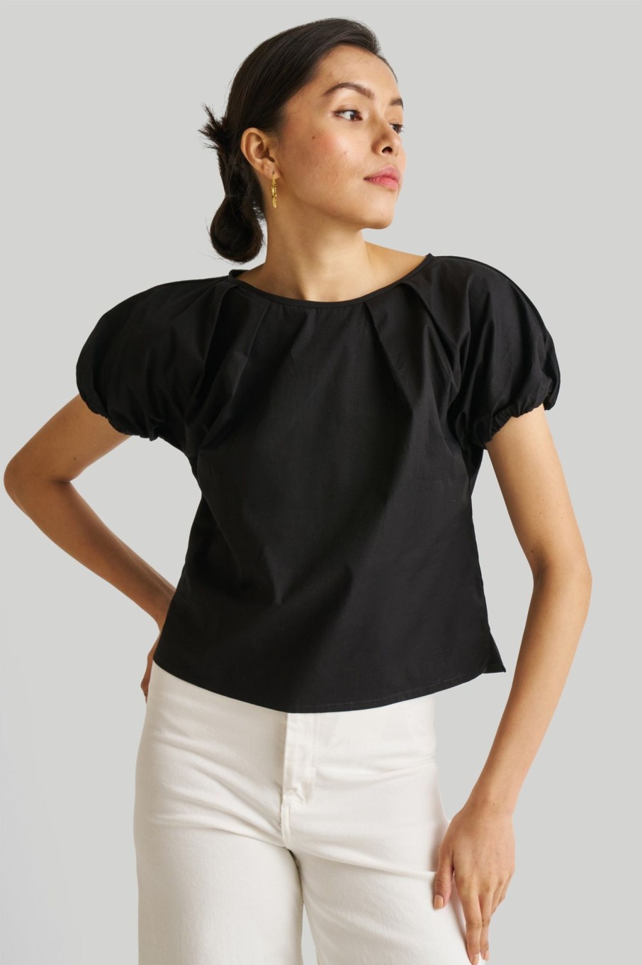 Reistor Tops | Balloon Sleeve Top Black