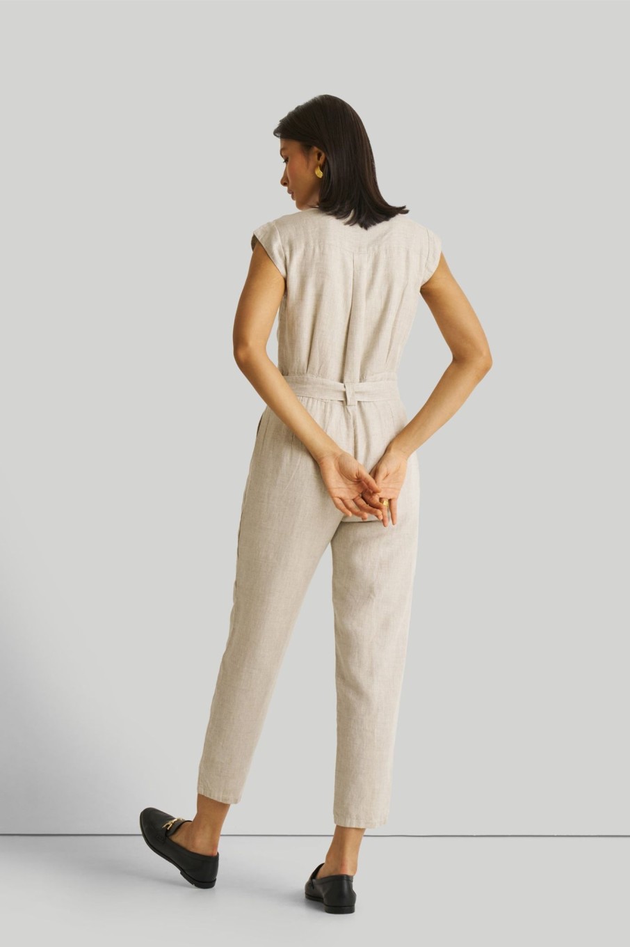 Reistor Jumpsuits | Evening Chai Jumpsuit In Light Beige Hemp Slub