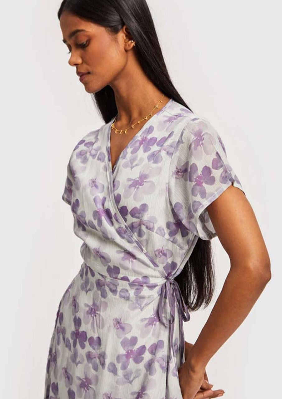 Reistor Dresses | Mist Short Wrap Dress Purple-Mist