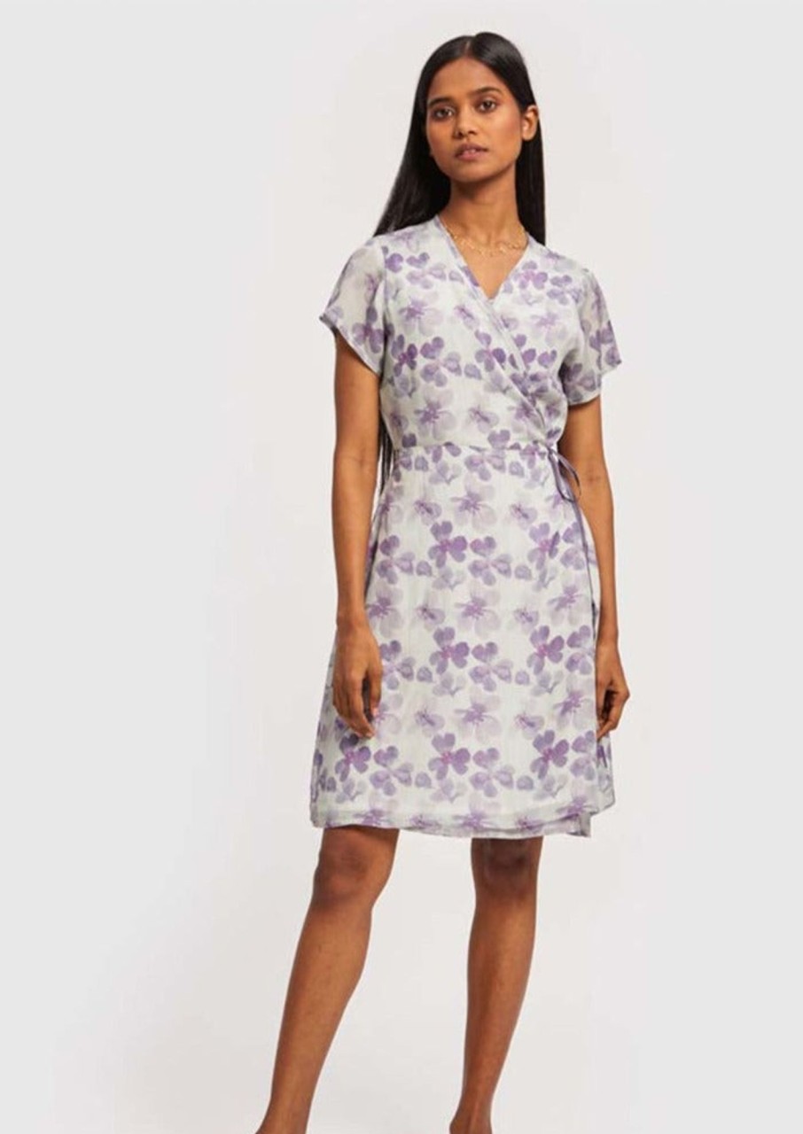 Reistor Dresses | Mist Short Wrap Dress Purple-Mist