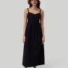 Reistor Dresses | Strappy Gathered Midi Dress In Black