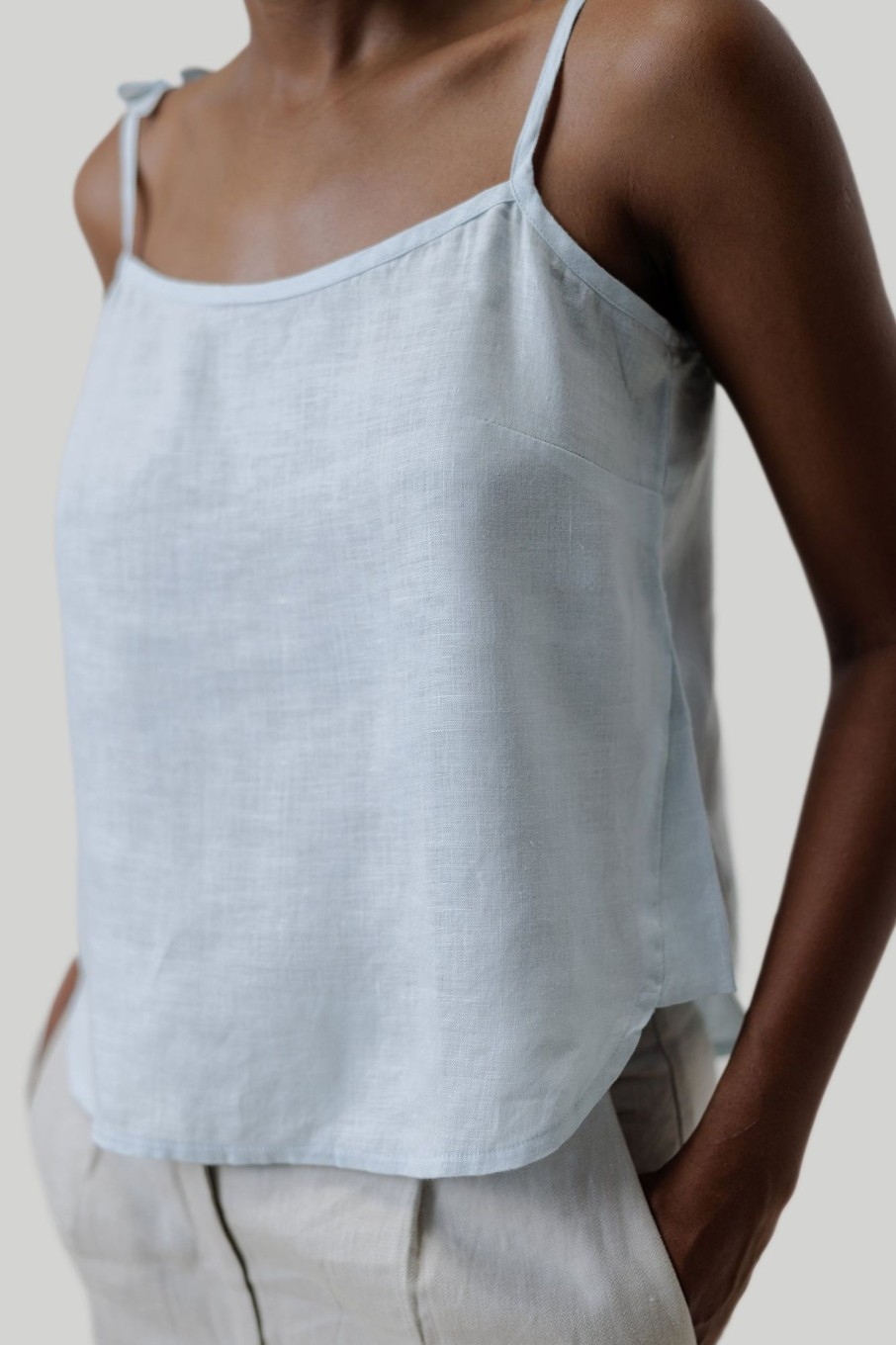 Reistor Tops | Tie-Up Camisole In Blue Summer Blue