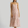 Reistor Dresses | Strappy Tiered Maxi Dress In Pink Florals Petal Fusion