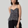 Reistor Tops | V-Neck Camisole With Lace Monochrome-Medley