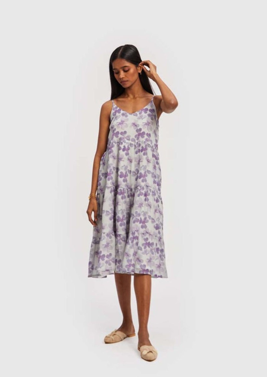 Reistor Dresses | Mist Strappy Midi Dress Purple Mist